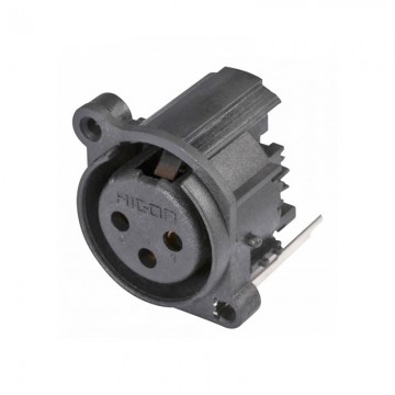 Đầu nối XLR cái HICON HI-X3AF 3 chân, màu đen, vỏ nhựa